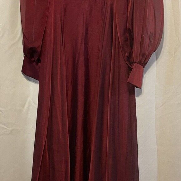 NWOT MAC DUGGAL SHEER BLOUSON SLEEVE SURPLISE GOWN RED 67873 - Picture 7 of 10